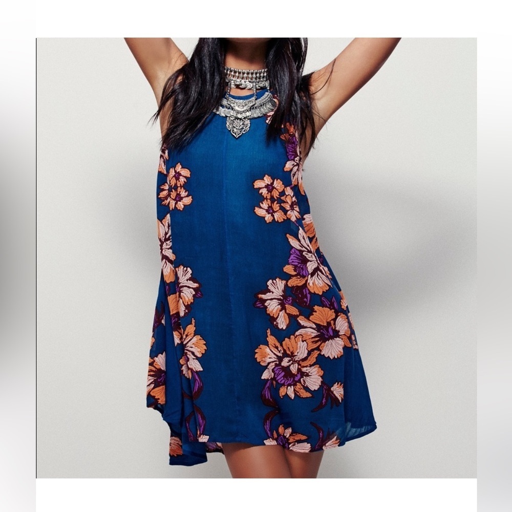 Free People blue and orange flower dress